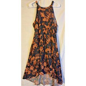 Torrid Plus Womens 0 0X Animal Print Dress Tiger Black Indie Flowy Hippie Boho